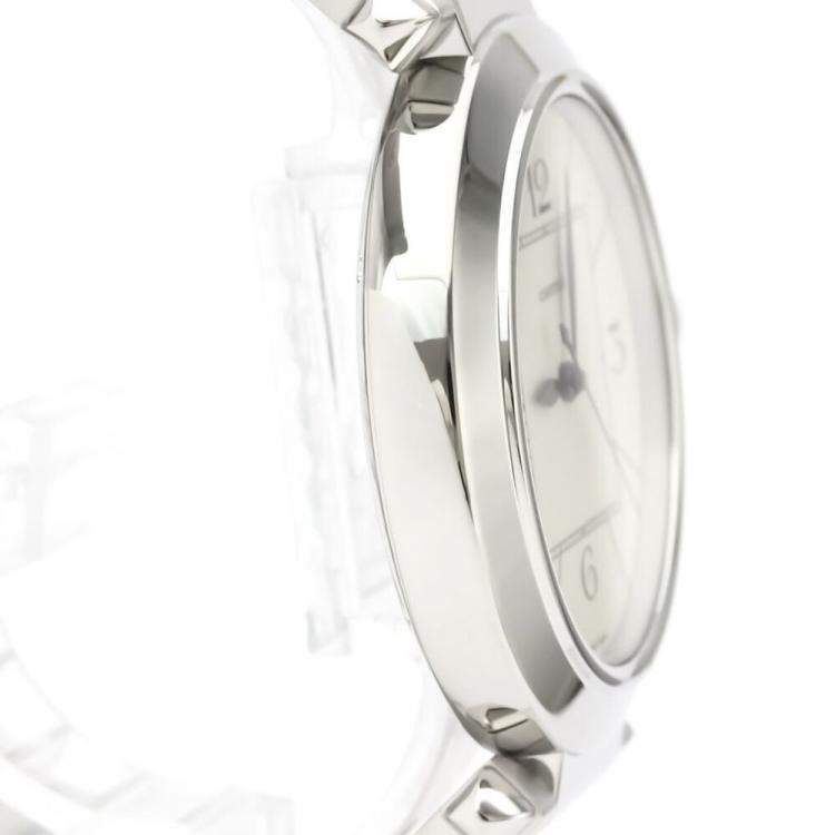 Pre Owned Cartier Silver Stainless Steel Pasha Automatic W31072M7 Men's Wristwatch 42 MM