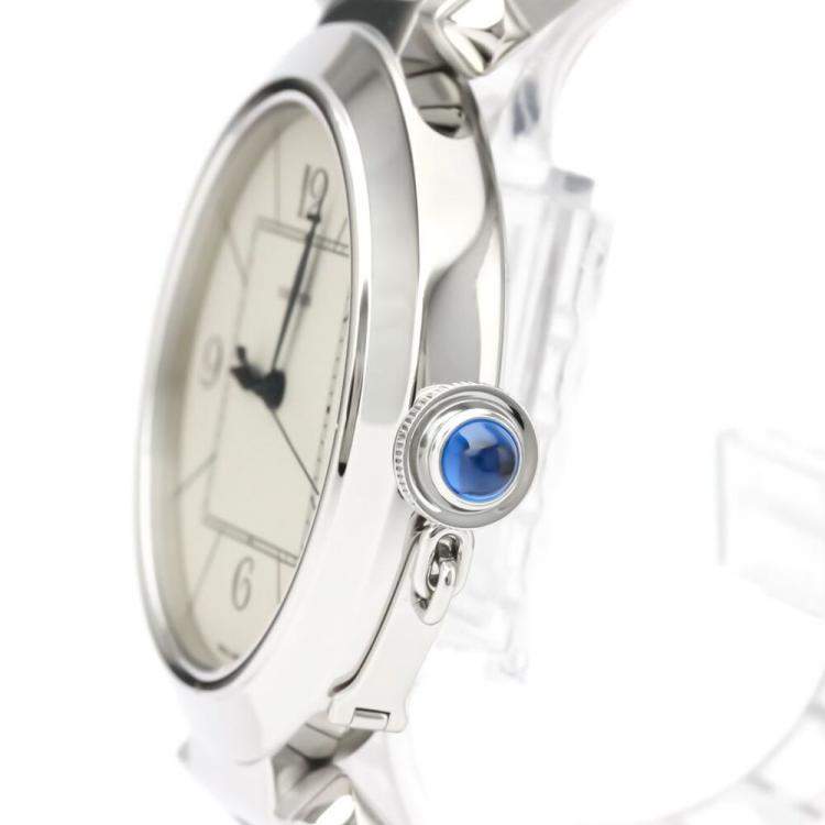 Pre Owned Cartier Silver Stainless Steel Pasha Automatic W31072M7 Men's Wristwatch 42 MM