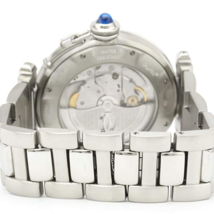 Pre Owned Cartier Silver Stainless Steel Pasha Automatic W31031H3 Men's Wristwatch 38 MM