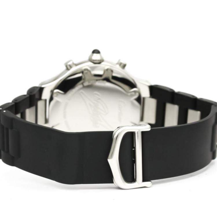 Pre Owned Cartier Black Stainless Steel Must 21 Chronoscaph W10125U2 Quartz Men's Wristwatch 38 MM