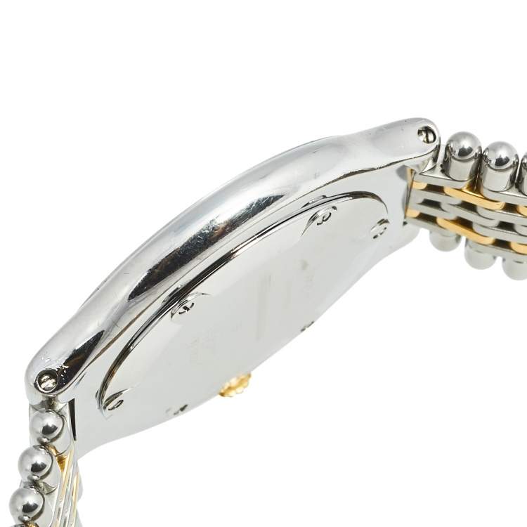 Pre Owned Cartier Cream Two-Tone Stainless Steel Must de Cartier 21 Men's Wristwatch 35 mm 