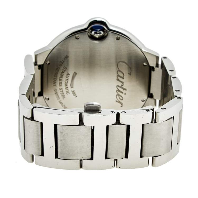 Pre Owned Cartier Silver Stainless Steel Ballon Bleu W69012Z4 Men's Wristwatch 42 mm