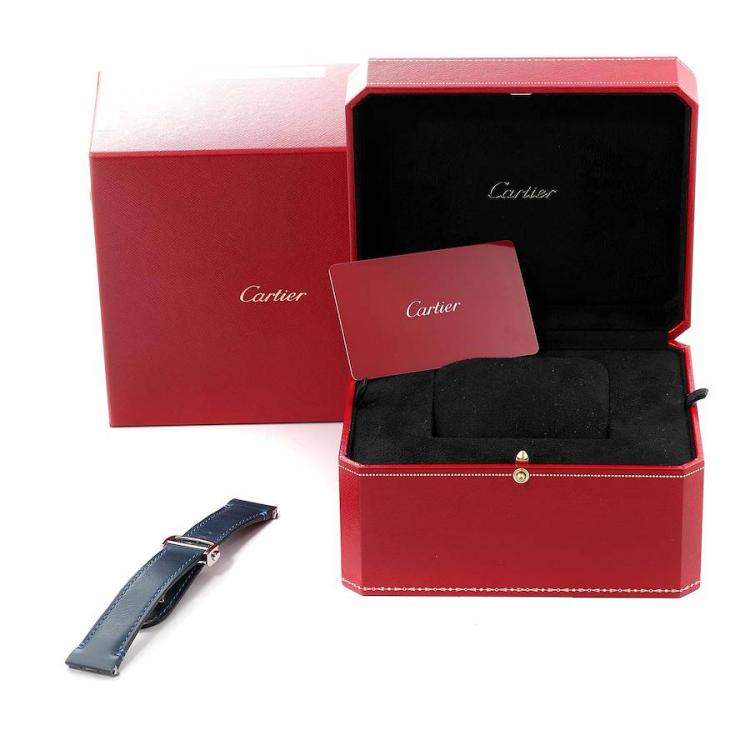 Cartier Blue Stainless Steel Santos WSSA0030 Automatic Men's Wristwatch ...