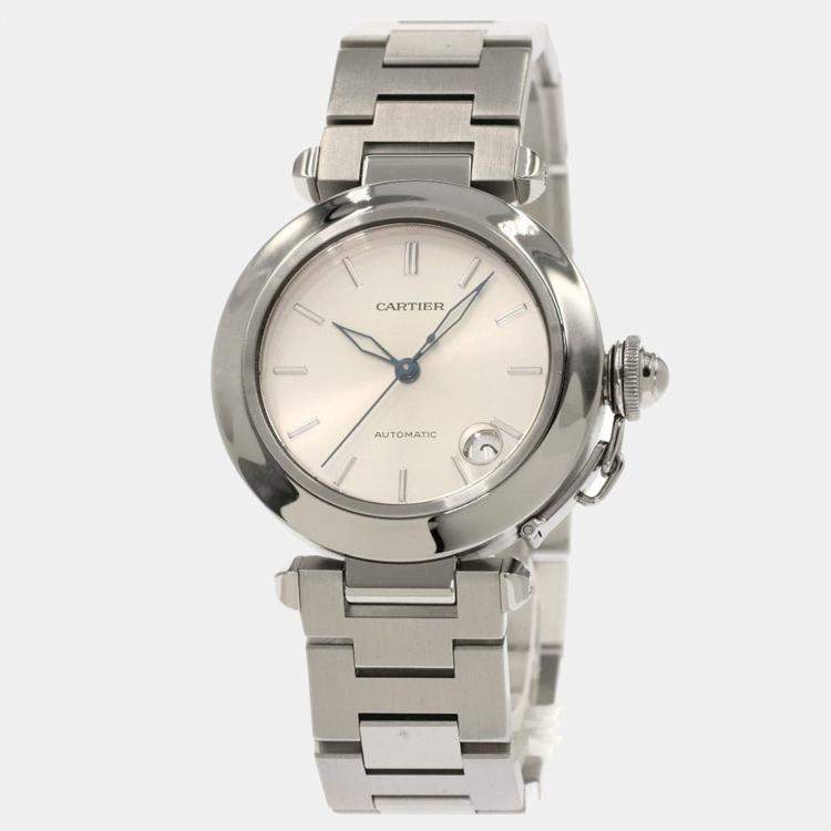 Cartier Silver Stainless Steel Pasha C W31010M7 Automatic Men's ...