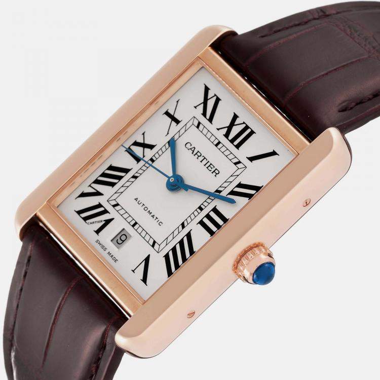 Cartier Tank Solo XL Rose Gold Silver Dial Men s Watch W5200026 31