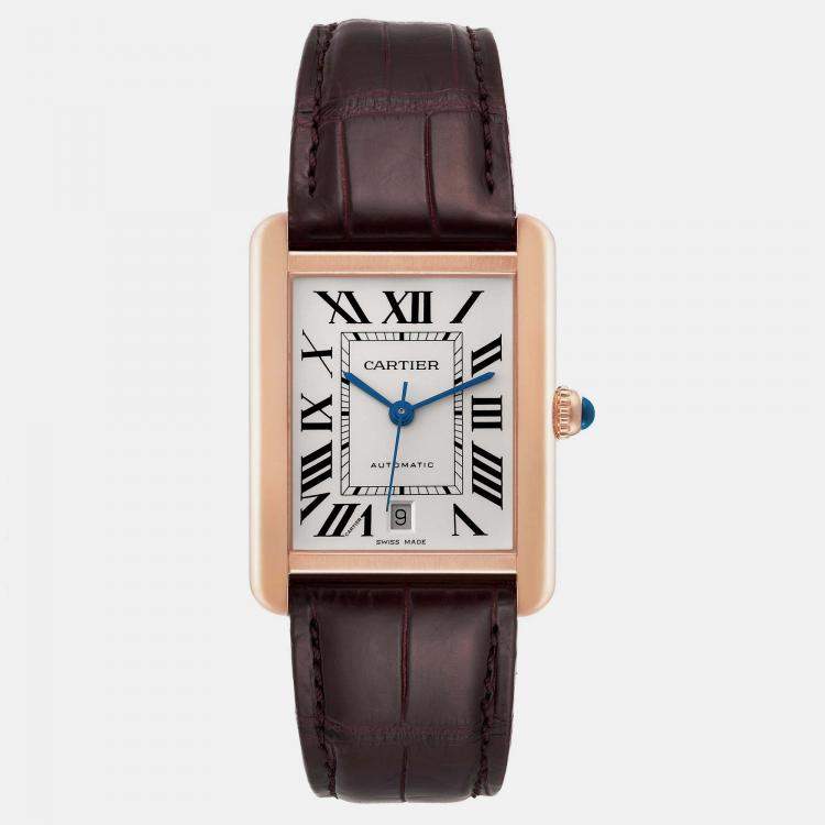 Cartier Tank Solo XL Rose Gold Silver Dial Men s Watch W5200026 31