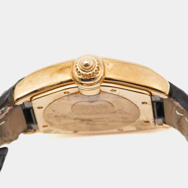 Pre Owned Cartier White Yellow Gold Roadster Automatic Men's Wristwatch