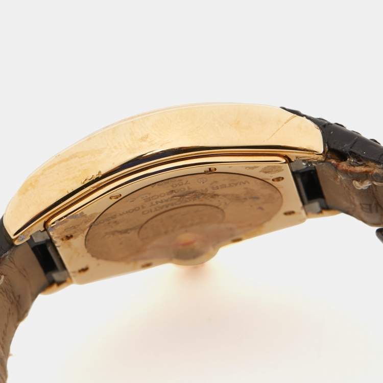 Pre Owned Cartier White Yellow Gold Roadster Automatic Men's Wristwatch