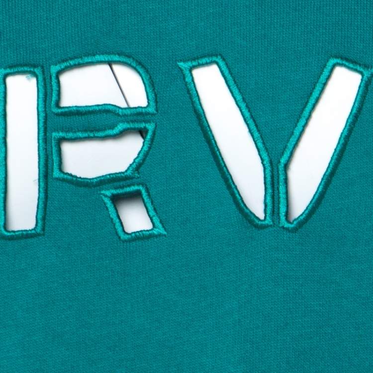 Pre Owned Carven Teal Green Cotton Cutout Detail Sweatshirt L