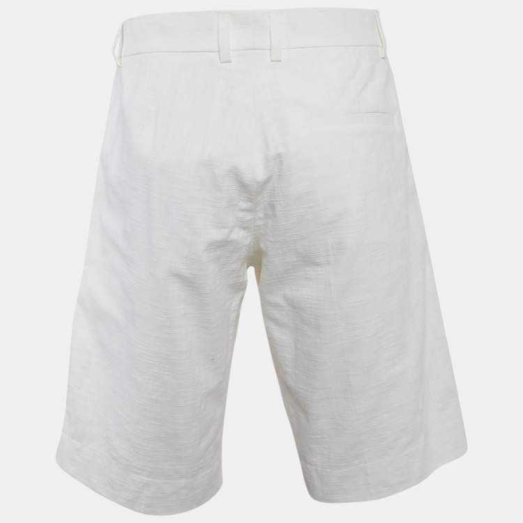 Pre Owned Casablanca White Textured Cotton Shorts XXL