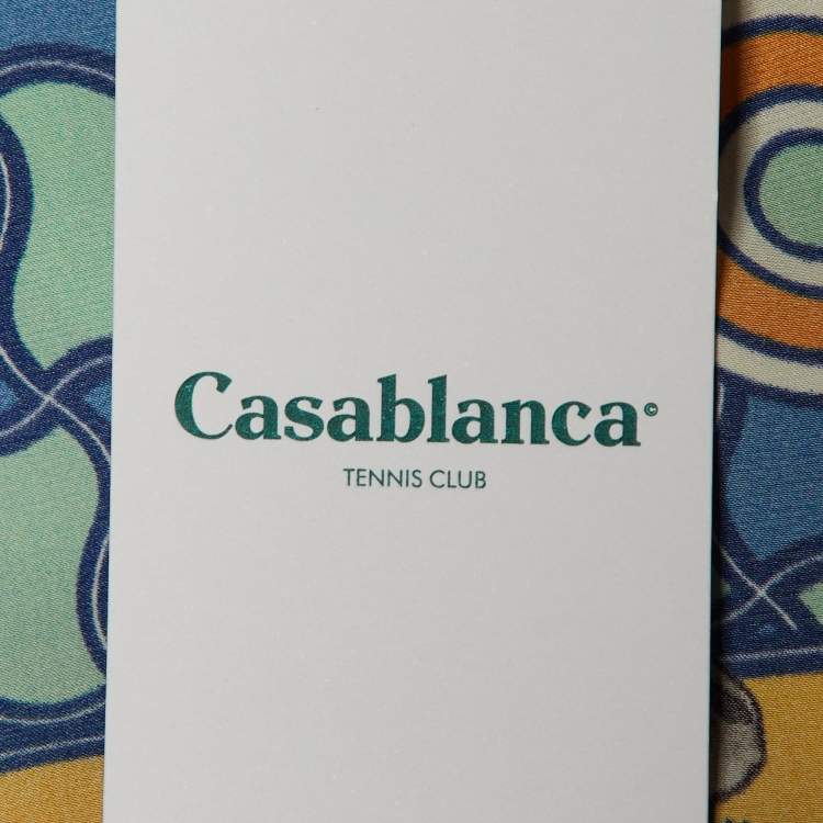 Pre Owned Casablanca Tennis Club Multicolor Printed Cuban Collar Short Sleeve Shirt M