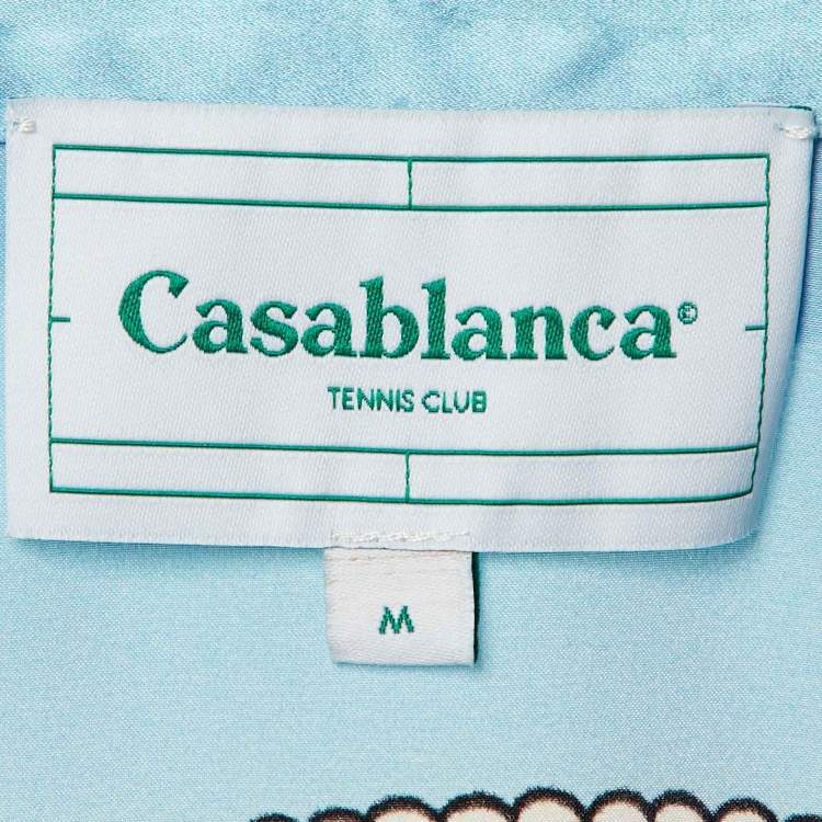 Pre Owned Casablanca Tennis Club Multicolor Printed Silk La Danse Shirt M