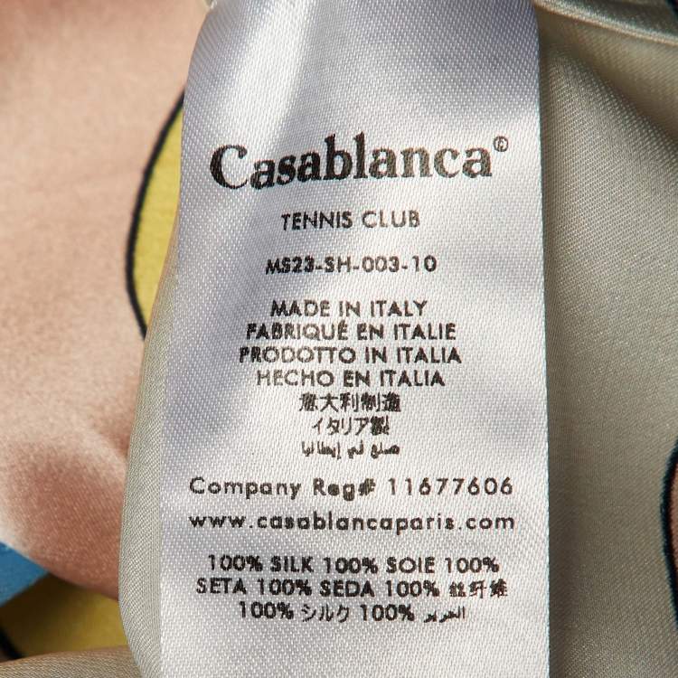 Pre Owned Casablanca Tennis Club Multicolor Printed Silk La Danse Shirt M