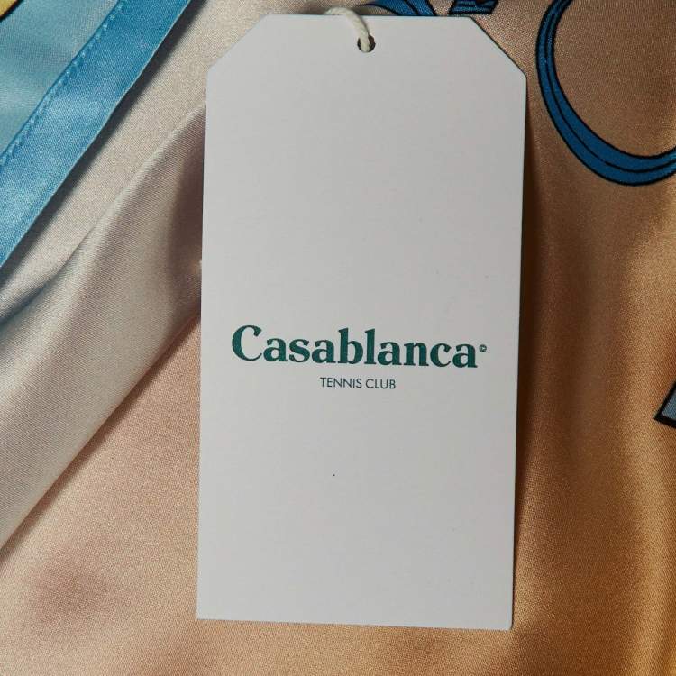 Pre Owned Casablanca Tennis Club Multicolor Printed Silk La Danse Shirt M