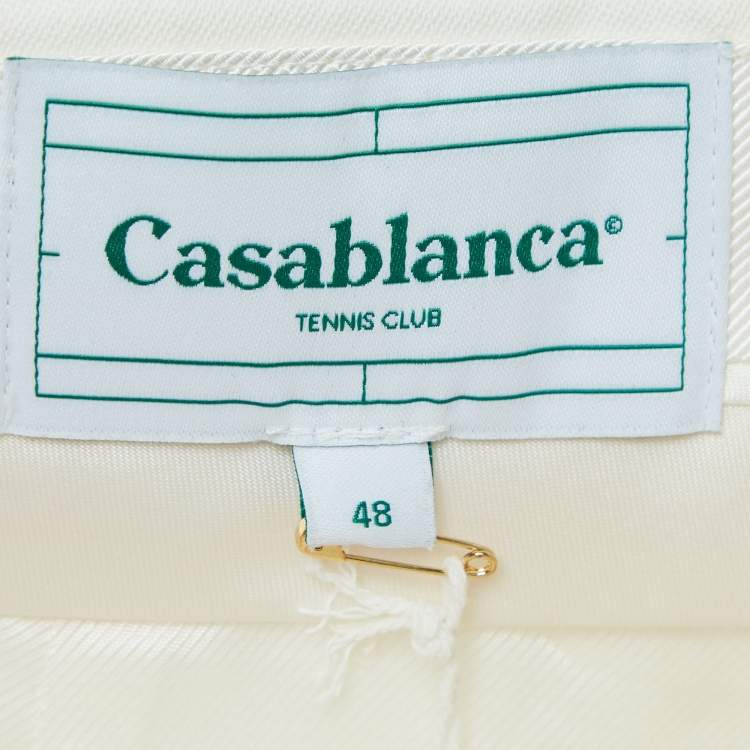 Pre Owned Casablanca White Wool Gabardine Bermuda Shorts M