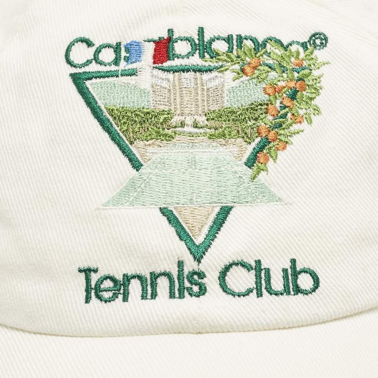 Pre Owned Casablanca White Tennis Club Embroidered Cotton Cap S