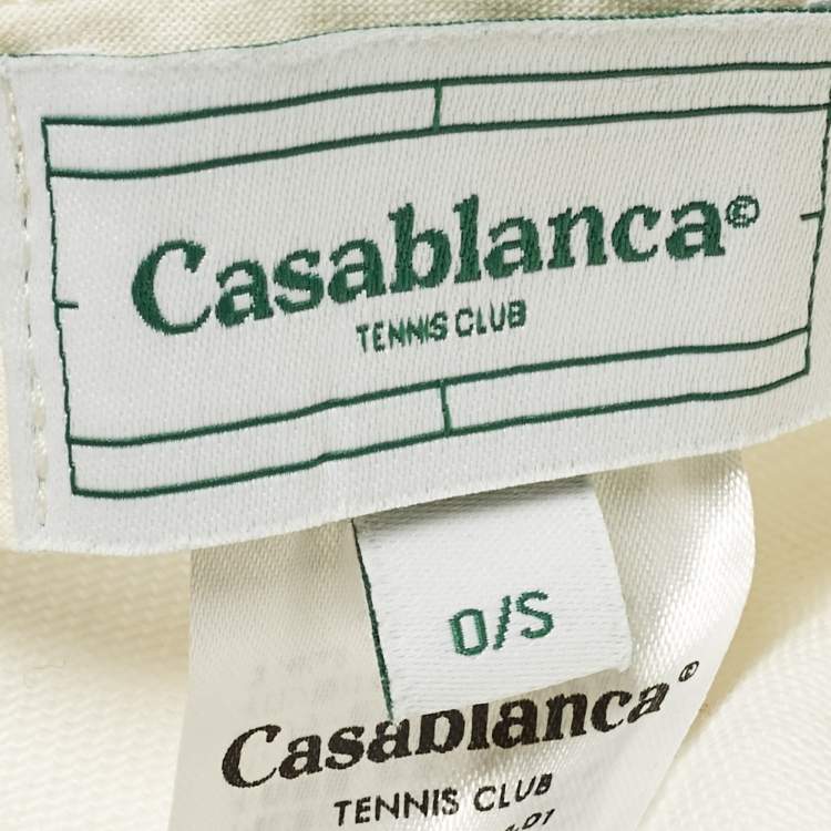 Pre Owned Casablanca White Tennis Club Embroidered Cotton Cap S