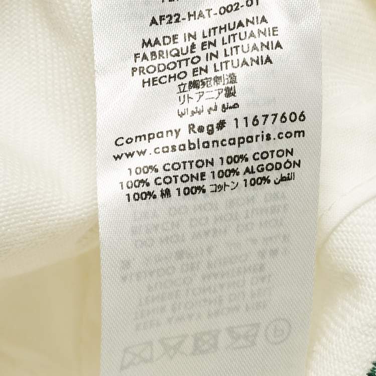 Pre Owned Casablanca White Tennis Club Embroidered Cotton Cap S