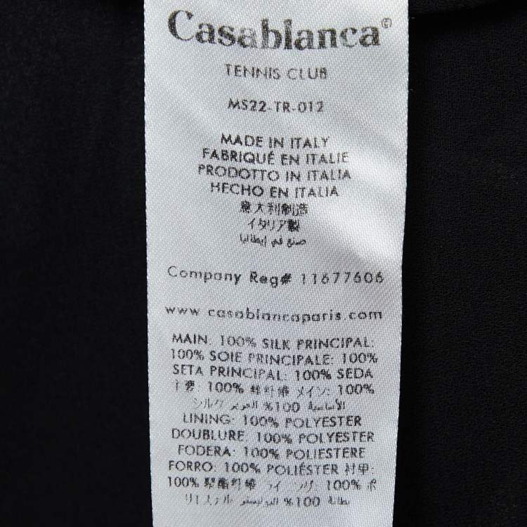 Pre Owned Casablanca Club Black Print Silk Sunset Shorts M