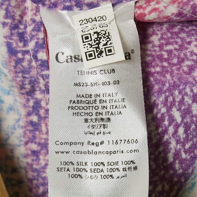 Pre Owned Casablanca Multicolor Mind Vibrations Print Satin Silk Shirt S