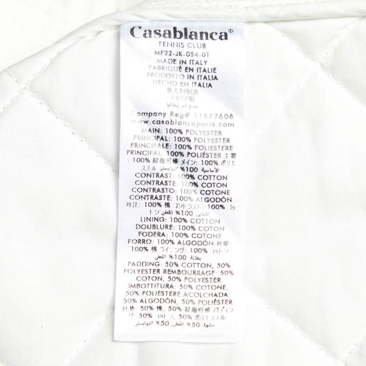 Pre Owned Casablanca White Printed Stain Le Vol Ideal Quilted Hunting Jacket L