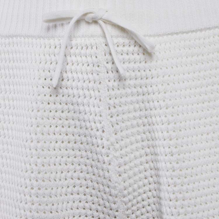 Pre Owned Casablanca White Striped Crochet Tennis Club Shorts M