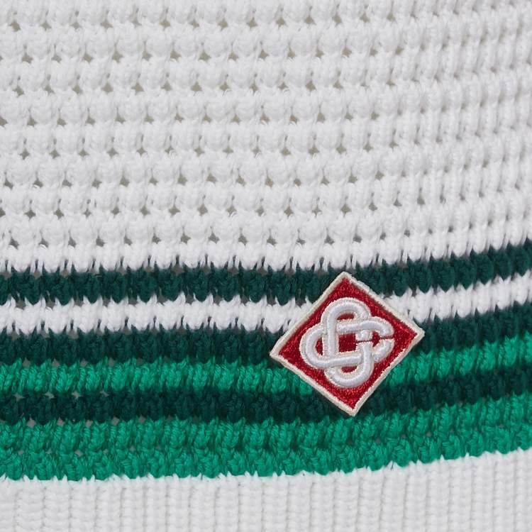 Pre Owned Casablanca White Striped Crochet Tennis Club Shorts M