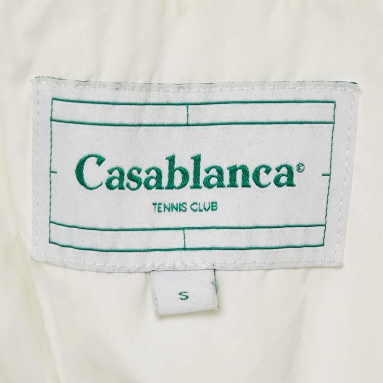 Pre Owned Casablanca Tennis Club White Printed Synthetic Coach Jacket S