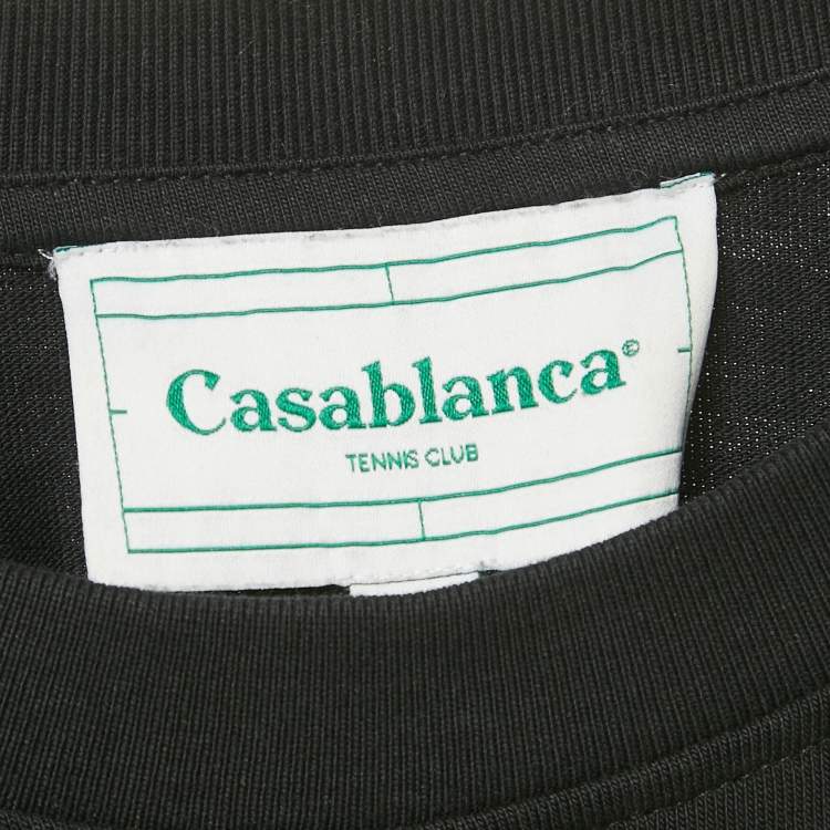 مملوكة مسبقًا Casablanca Tennis Club Printed Cotton T-Shirt M