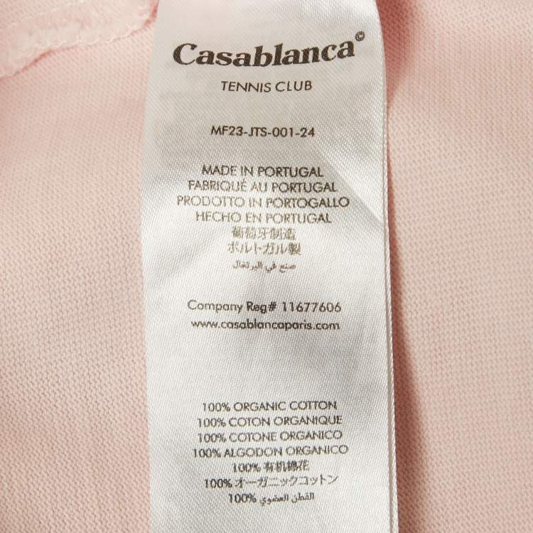 Pre Owned Casablanca Pink Printed Jersey Tennis Club T-Shirt M