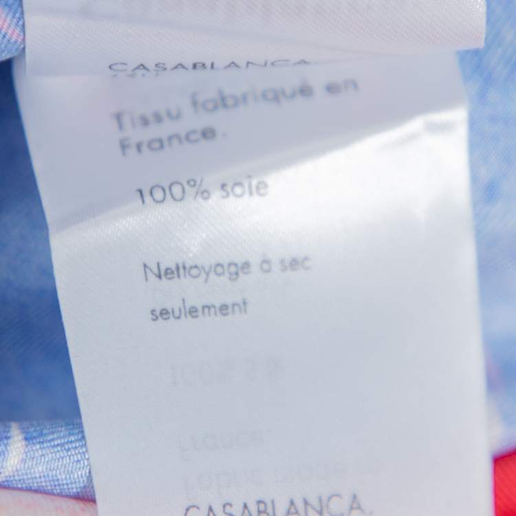 Pre Owned Casablanca Multicolor Printed Silk Satin Button Front Shirt L