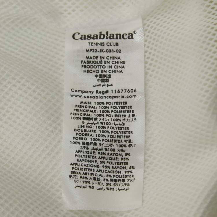 Pre Owned Casablanca White Par Avion Print Synthetic Shell Suit Track Jacket L