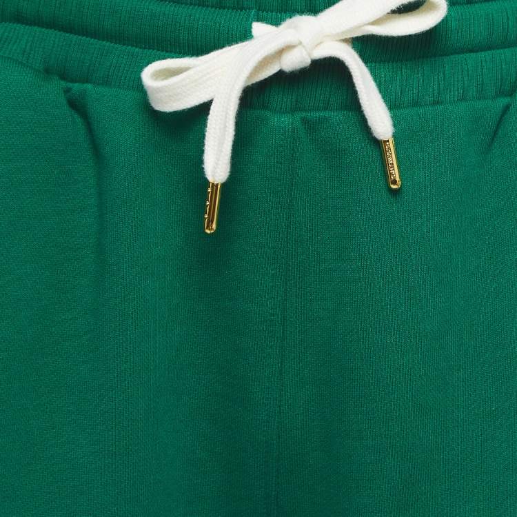 Pre Owned Casablanca Green Cotton Drawstring Track Shorts L