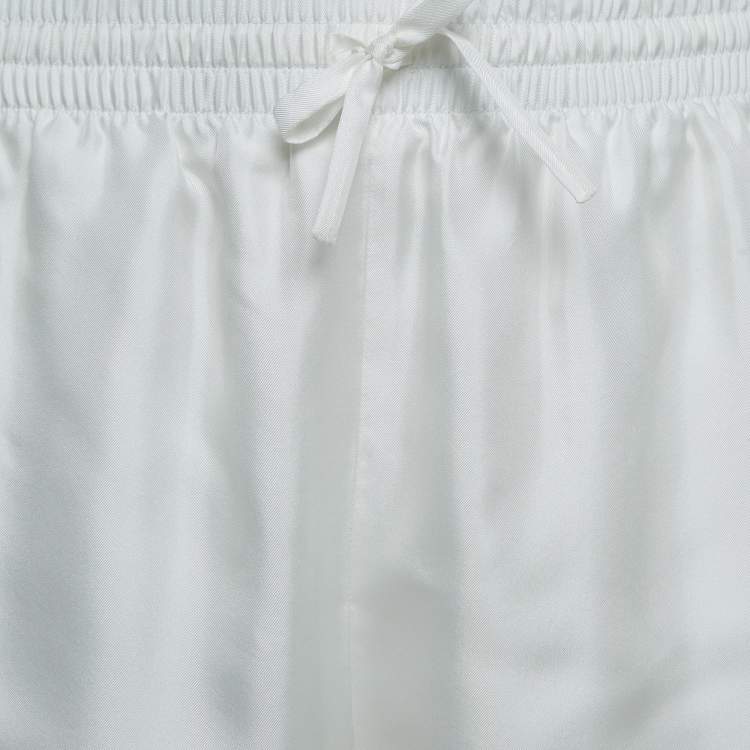 Pre Owned Casablanca Tennis Club Striped Satin Shorts L