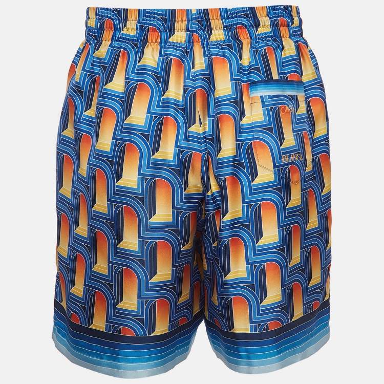 Pre Owned Casablanca Multicolor Printed Silk Shorts L