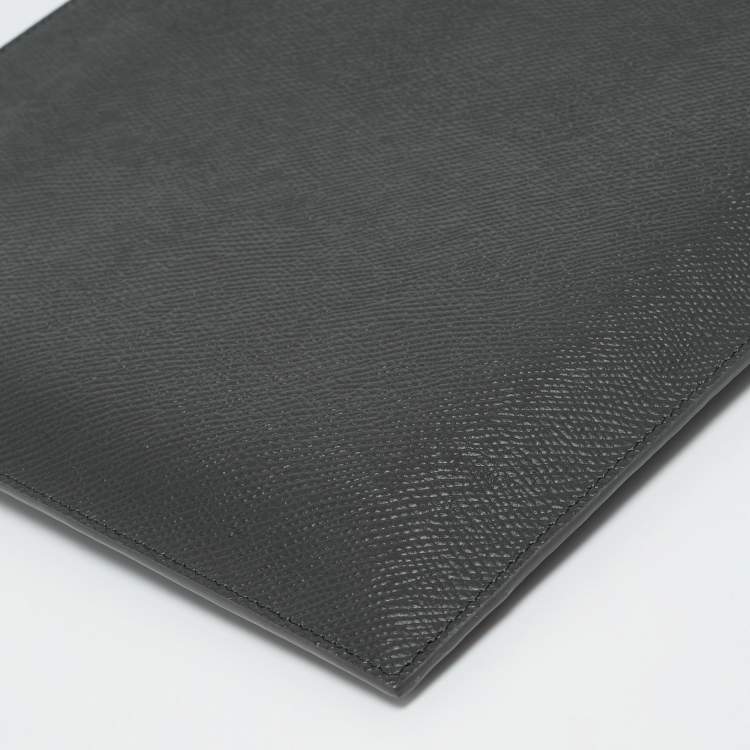 Pre Owned Celine Dark Grey Leather Document Holder