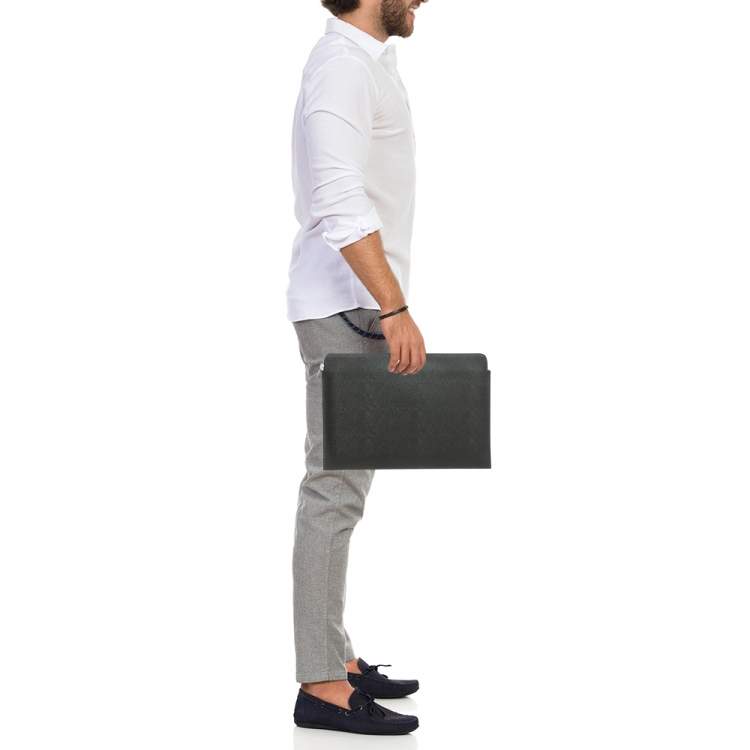 Pre Owned Celine Dark Grey Leather Document Holder