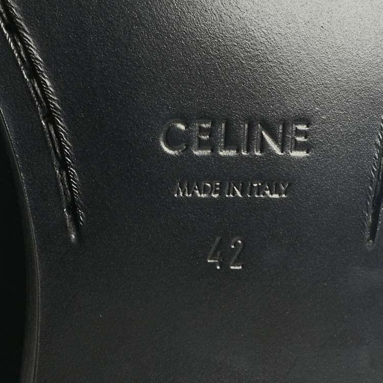 Pre Owned Celine Black Leather Penny Loafers Size 42