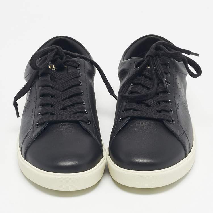 Pre Owned Celine Black Leather Lace Up Sneakers Size 42