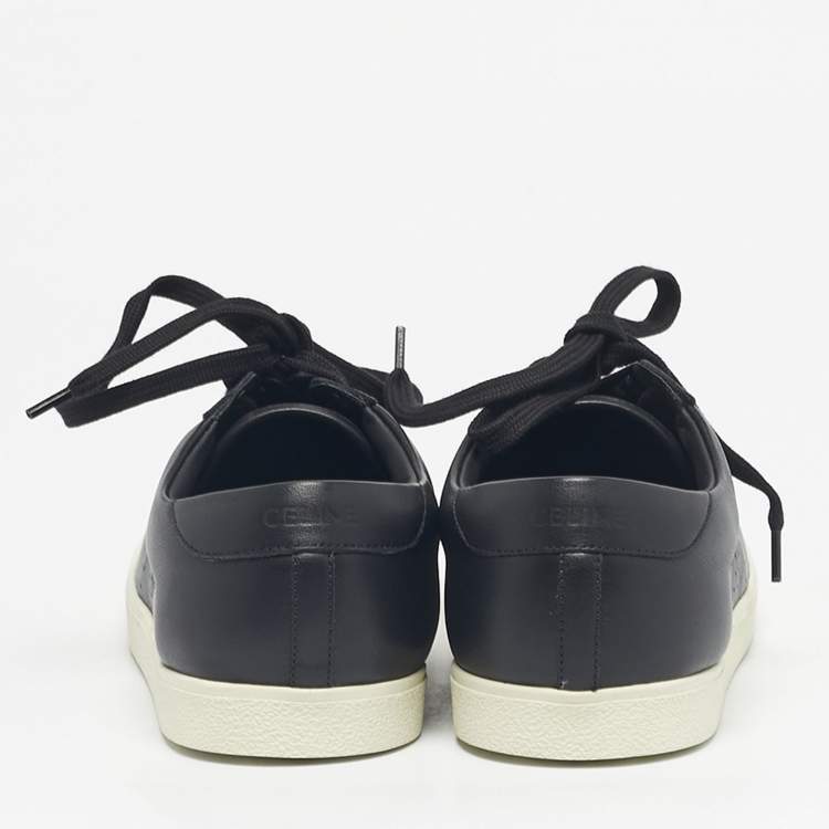 Pre Owned Celine Black Leather Lace Up Sneakers Size 42