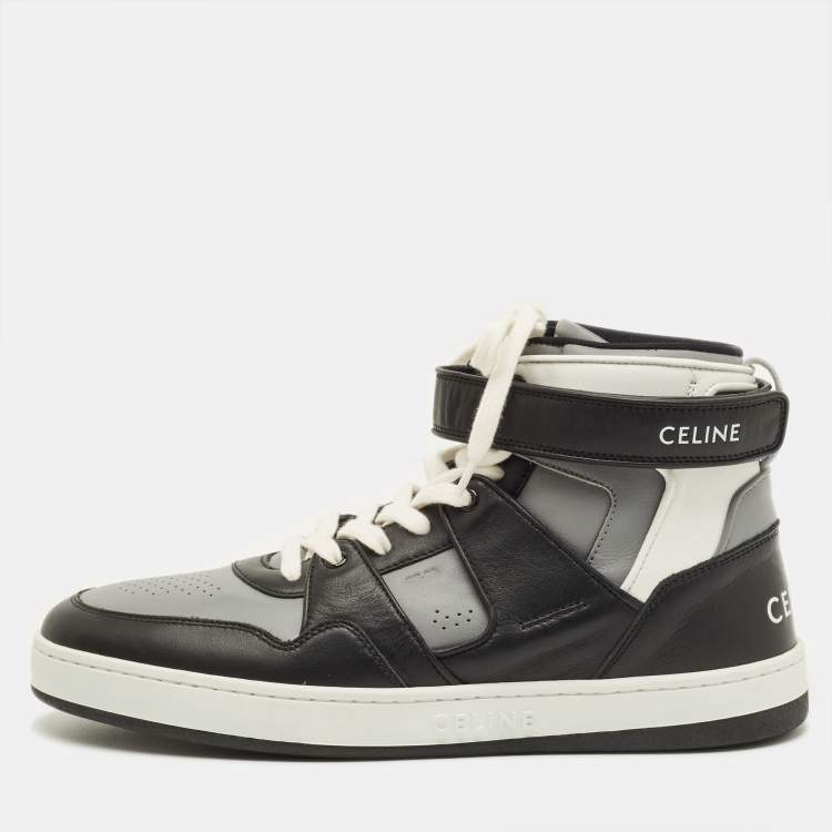 Pre Owned Celine Z trainer Size 45 Tricolor Leather High Top Sneakers