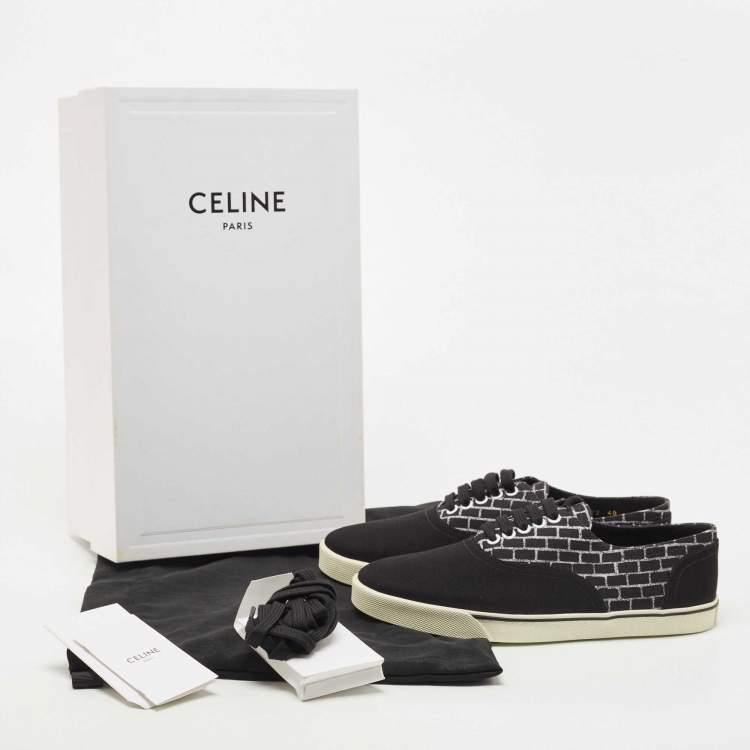 Pre Owned Celine Black Canvas Elliot Low Top Sneaker Size 40