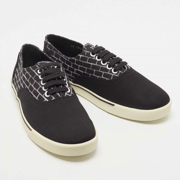 Pre Owned Celine Black Canvas Elliot Low Top Sneaker Size 40