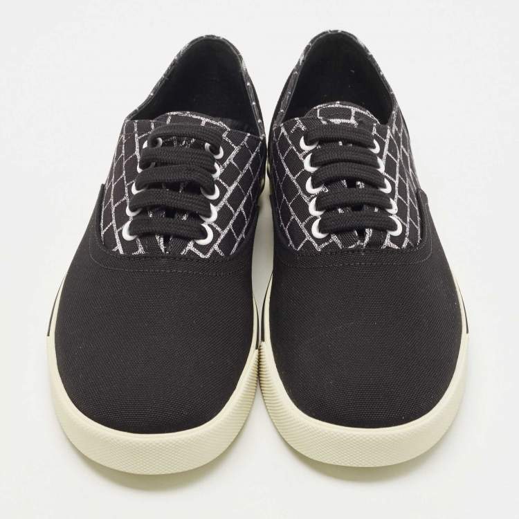 Pre Owned Celine Black Canvas Elliot Low Top Sneaker Size 40