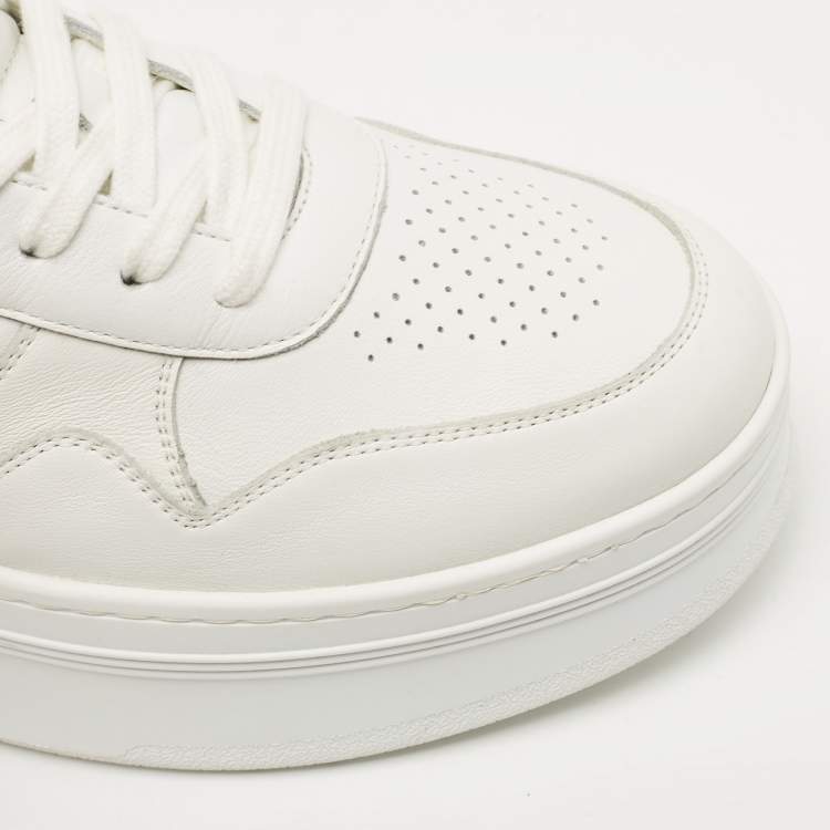 Pre Owned Celine White Leather Platform Sneakers Size 42