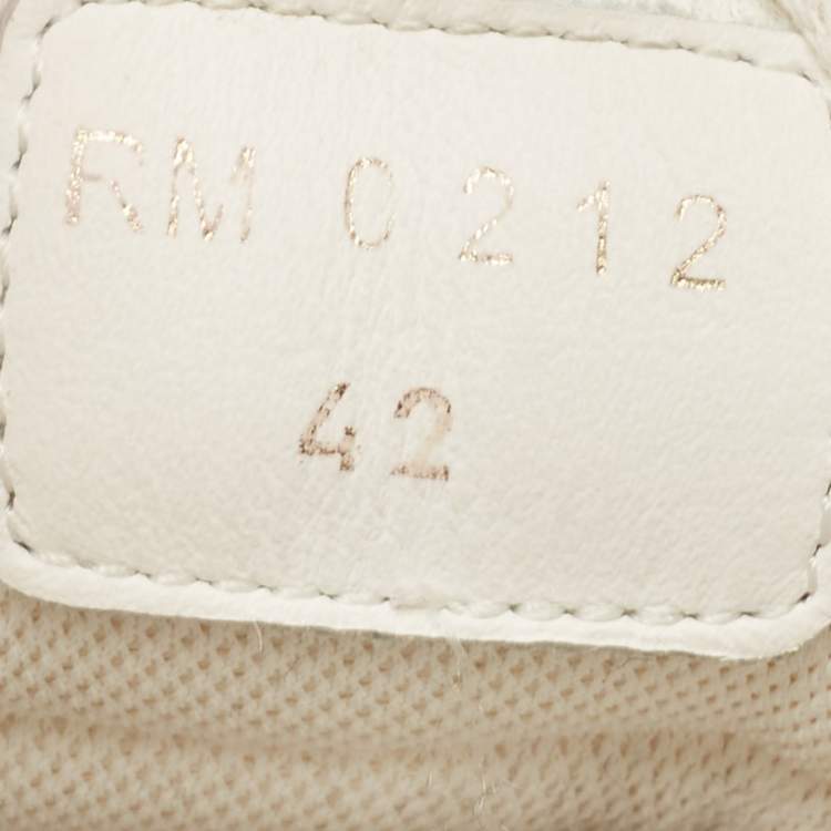 Pre Owned Celine White Leather Platform Sneakers Size 42