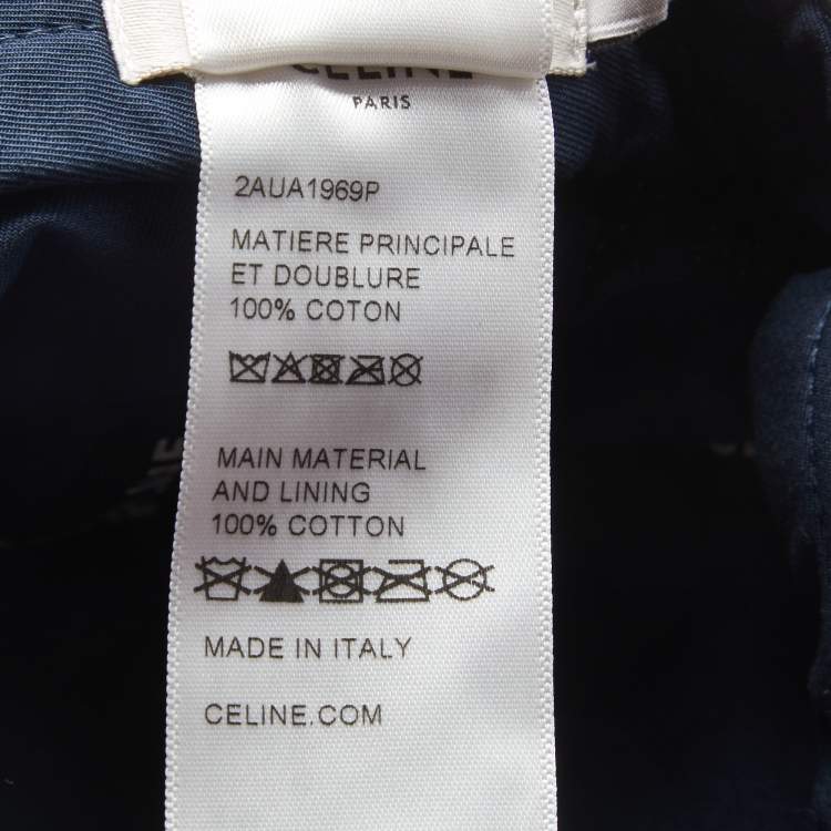 Pre Owned Celine Navy Blue Logo Embroidered Baseball Cap M