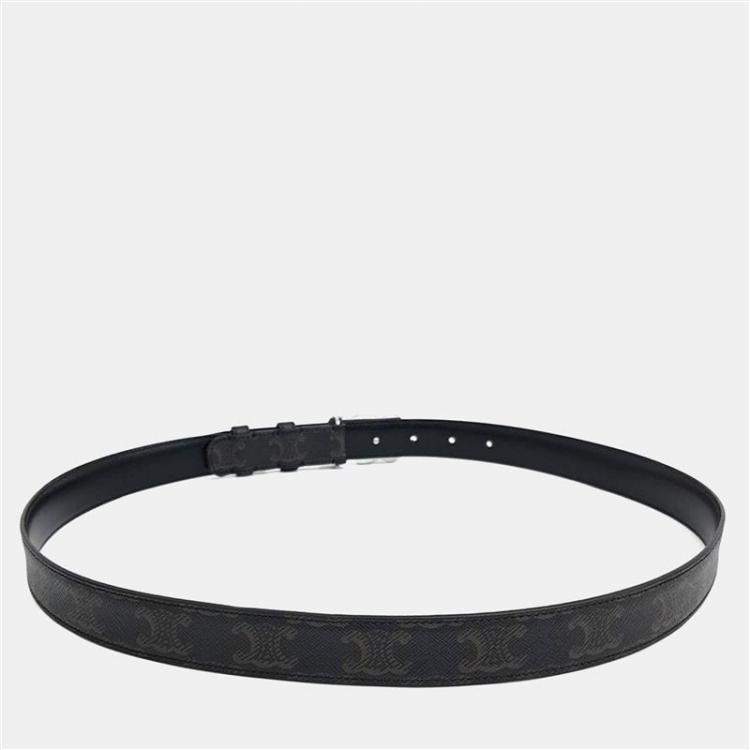 Pre Owned Celine Black PVC Triumph Belt