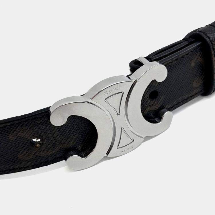 Pre Owned Celine Black PVC Triumph Belt