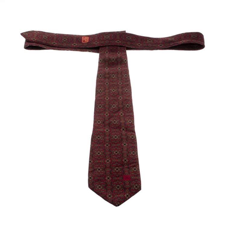Pre Owned Celine Vintage Multicolor Paisley Printed Silk Tie